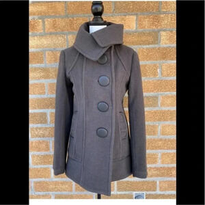 Rudsak wool leather trim coat sz medium